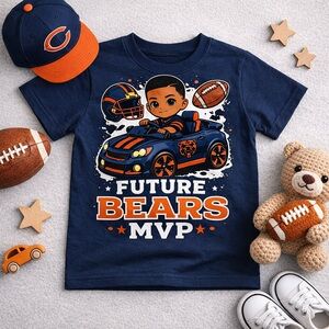 Navy & Orange Future Bears MVP Kids Tee